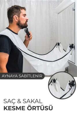 Hair Beard Trimmer Shaving Apron-White FL-BEARD-WHITE-B - 1