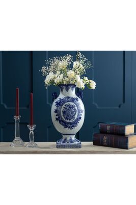 Handmade Bleu Blanc Decorative Vase - 1