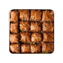Handmade Chocolate Pistachio Baklava , 16 pieces - 1.22lb - 550g - Thumbnail