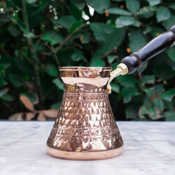 Handmade Embroidered Copper Coffee Pot - Thumbnail