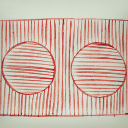 Handmade Water Patterned Red Snacks Plate , 7.4 x 5.5 x 1.5 inch - Thumbnail