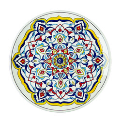 Handmade White Gourmeturca Tile Dinner Plate , 10.6 x 1.1 inch - Thumbnail