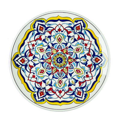 Handmade White Gourmeturca Tile Dinner Plate , 10.6 x 1.1 inch - 1