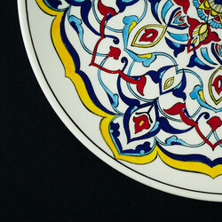 Handmade White Gourmeturca Tile Dinner Plate , 10.6 x 1.1 inch - Thumbnail