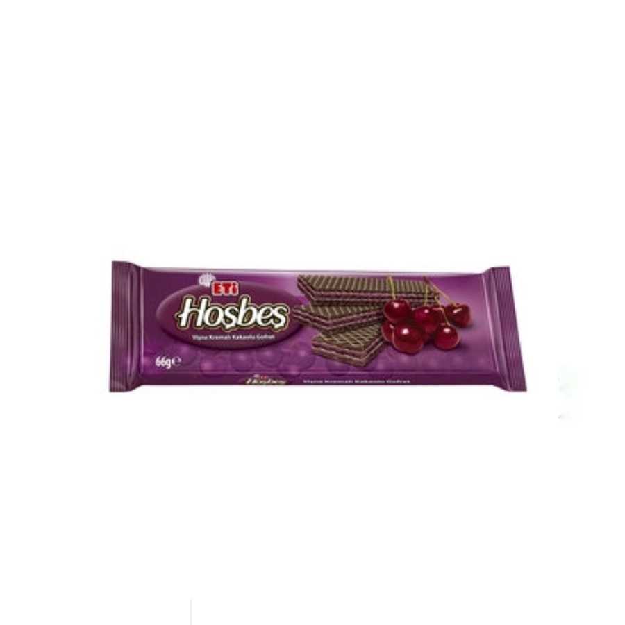 Hoşbeş Cocoa Wafer with Cherry Cream , 66g - 3 pack
