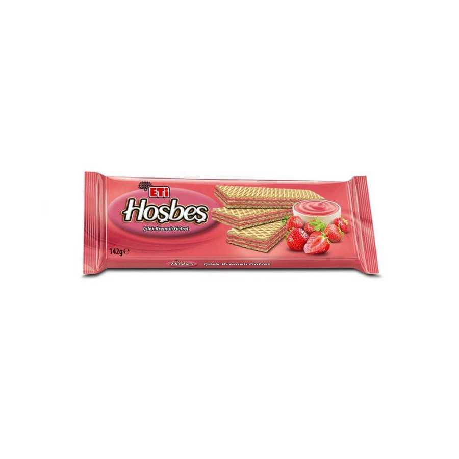 Hoşbeş Wafer with Strawberry Cream , 142g - 2 pack