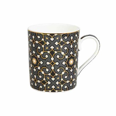 Jumbo Black Patterned Mug - 1