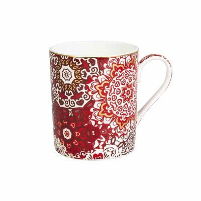 Jumbo Red Patterned Mug - 1