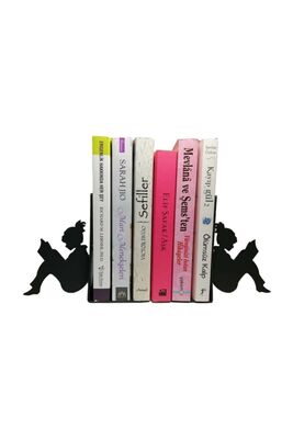 Students Reading Books Patterned Book Support Home And Office Decorative Book Holder 2Li Set - 1