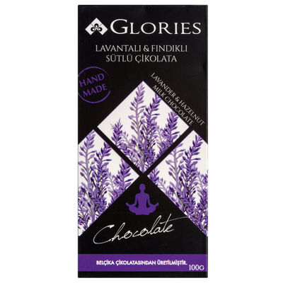 Lavender Flavoured Milk Chocolate with Hazelnut, 3.52 oz - 100g - 1