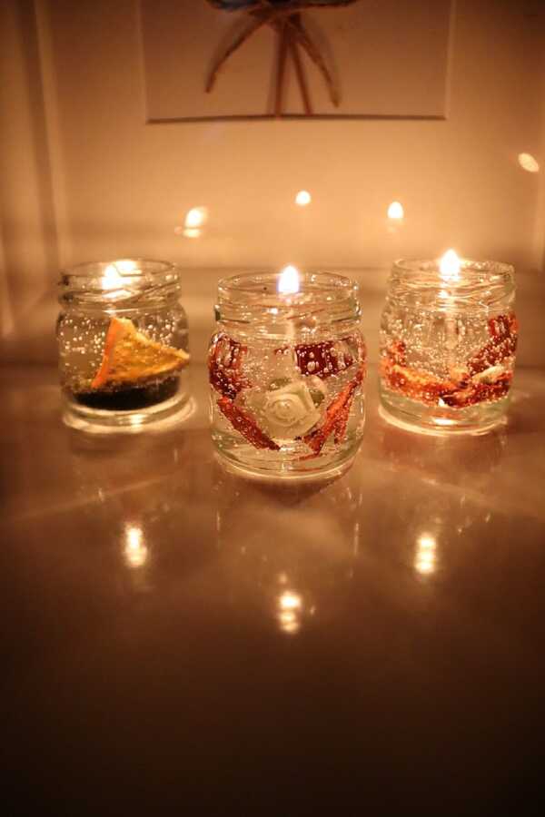 Lavender Scented 3 Pcs Decorative*gift Gel Candles 40cc* 0200