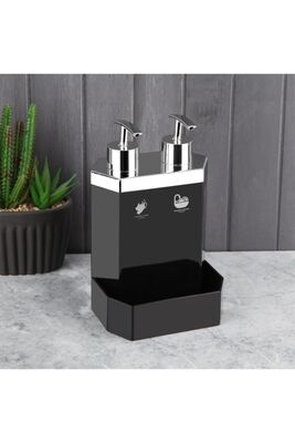Lecce Black Silver 2' Liquid Soap Dispenser 01SFZ296 - 1