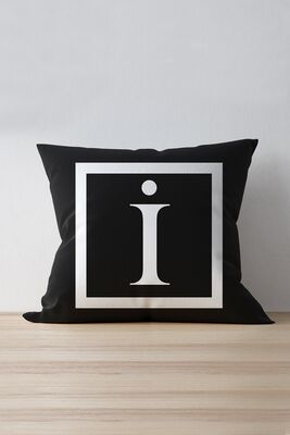 Letter Cushion Pillow Case - Letter I - 43x43 Cm HRF-43X43-İ - 1