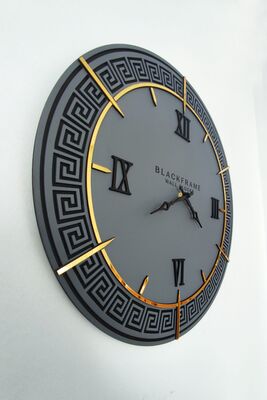 - Lounge Style Anthracite & Gold Wall Clock - 50x50cm 012021LSAG - 1