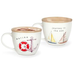 Madame Coco Marine Jardin 2 Piece Mug Set - Thumbnail