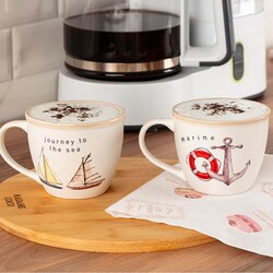 Madame Coco Marine Jardin 2 Piece Mug Set - Thumbnail