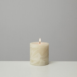 Marble Collection Latte Pillar Candle Oud & Amber 10x10 cm - Thumbnail