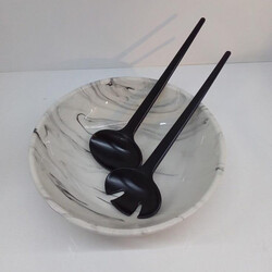 Marble Pattern Round Salad Bowl , Set of 2 - Thumbnail