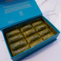 Mini Handmade Pistachio Rolled Baklava , 12 pieces , 12.34oz , 350g - Thumbnail