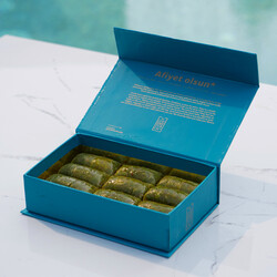 Mini Handmade Pistachio Rolled Baklava , 12 pieces , 12.34oz , 350g - Thumbnail