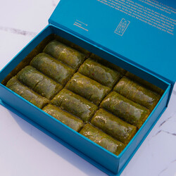 Mini Handmade Pistachio Rolled Baklava , 12 pieces , 12.34oz , 350g - Thumbnail