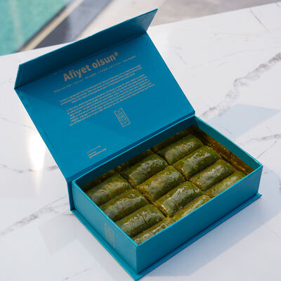 Mini Handmade Pistachio Rolled Baklava , 12 pieces , 12.34oz , 350g - 5