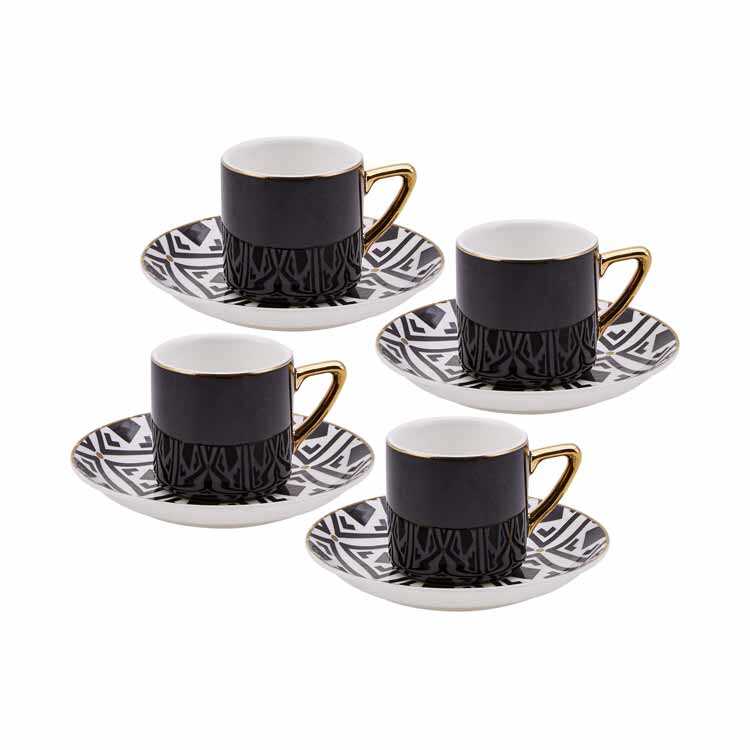Monochrome Coffee Cup Set, 8 pieces
