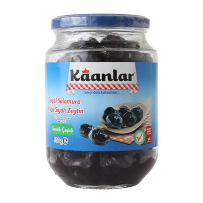 Natural Pickled Oil Black Olives, 17.63 oz - 500 gr - 1