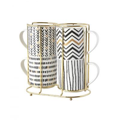 Nomar Porcelain Mug Set with Stand , 5 pieces - 1