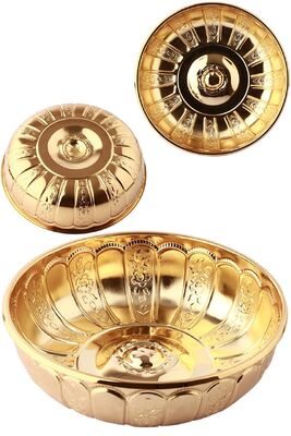 Nostalgic Ottoman Dynasty Iron Bath Bowl Gold Yellow Color 20 Cm - 1
