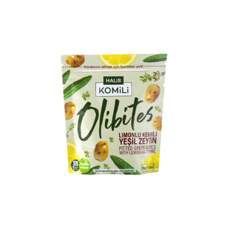 Olibites Green Olives with Lemon and Thyme, 1.06oz - 30g - 2 pack