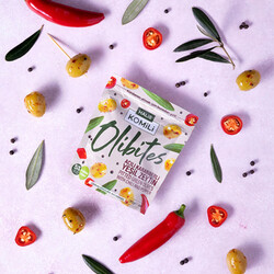 Olibites Hot Black Pepper Green Olives, 1.06oz - 30g - 2 pack - Thumbnail