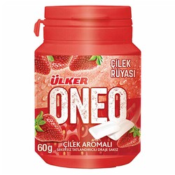 Oneo Strawberry Flavored Bottle Dragee Gum , 2.11oz - 60 g - Thumbnail