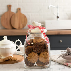 Oriel Square Glass Jar - Ecru Lid - Thumbnail