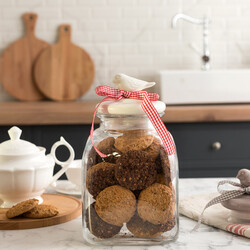 Oriel Square Glass Jar - Ecru Lid - Thumbnail