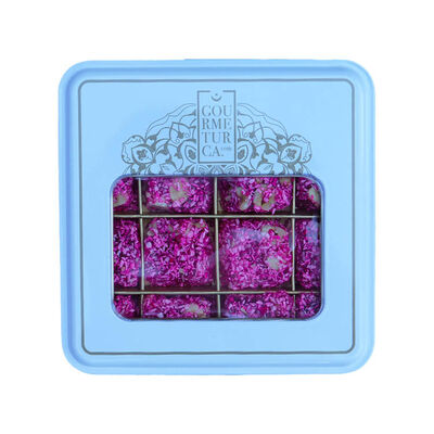 Rose Flavored Turkish Delight with Hazelnut , 16 Pieces - 3