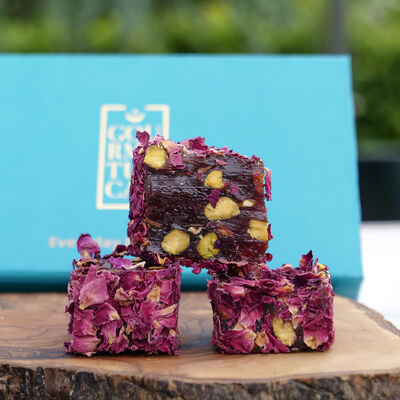 Rose Petals Coated Turkish Delight with Pistachio , 12.35oz - 350g - 3