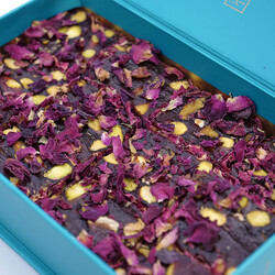 Rose Petals Coated Turkish Delight with Pistachio , 12.35oz - 350g - Thumbnail