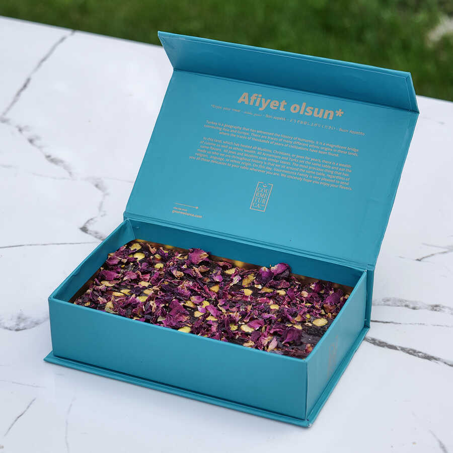 Rose Petals Coated Turkish Delight with Pistachio , 12.35oz - 350g