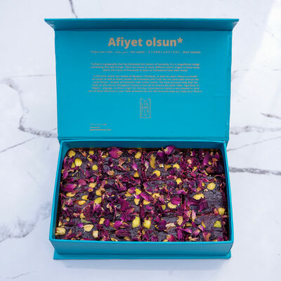 Rose Petals Coated Turkish Delight with Pistachio , 12.35oz - 350g - 6