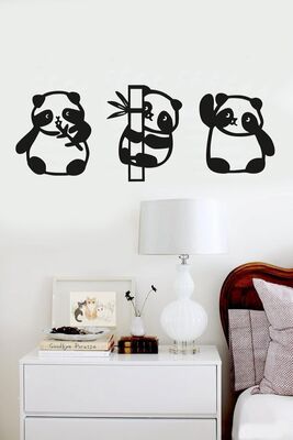 Panda 3Lu Wall Decor Black Wood Laser Table - 1