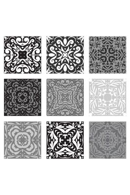 Pattern-3 Foil Covering Tile Sticker, Decorative Sticker, Floor, Kitchen, Bathroom Sticker, Retro Tile Stic - 1