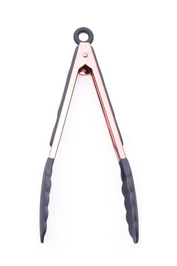 Png-1837 Silicone Tip Copper Color Frying Tongs