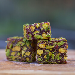 Pomegranate Flavored Turkish Delight with Pistachio , 12.3oz - 350g - Thumbnail