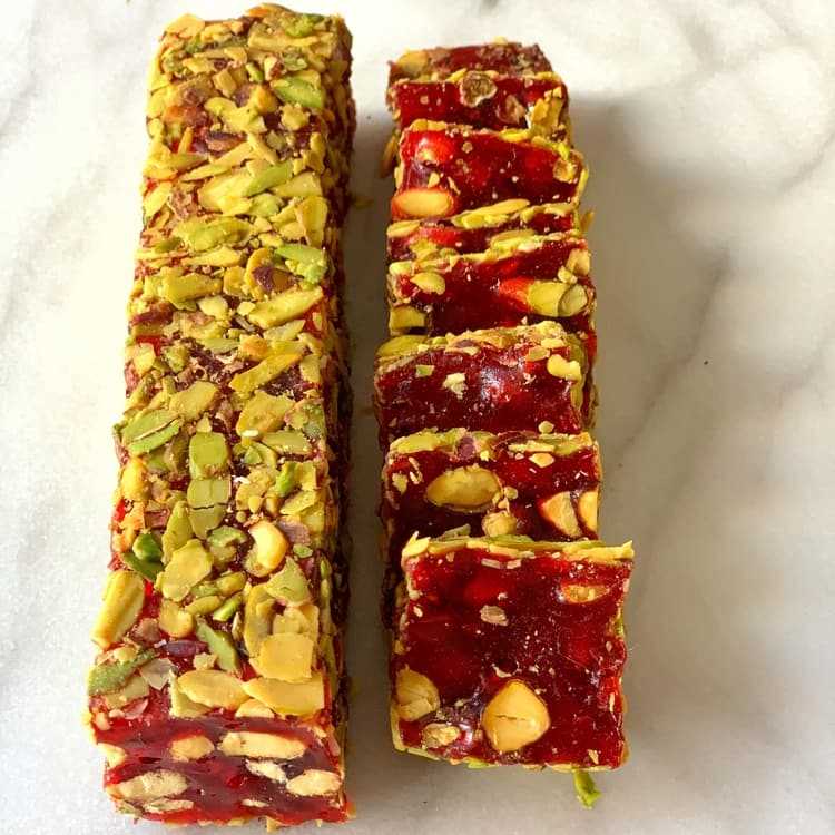 Pomegranate Flavored Turkish Delight With Pistachio , 12oz - 350g