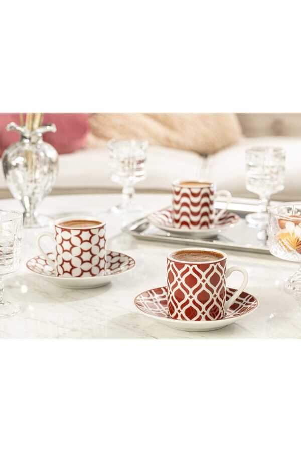 Porcelain Set of 6 Coffee Cups 80 Ml
