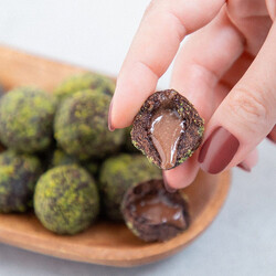 Powdered Pistachio Coated Cacao & Hazelnut Flavored Lokma , 3.3oz - 96g - Thumbnail