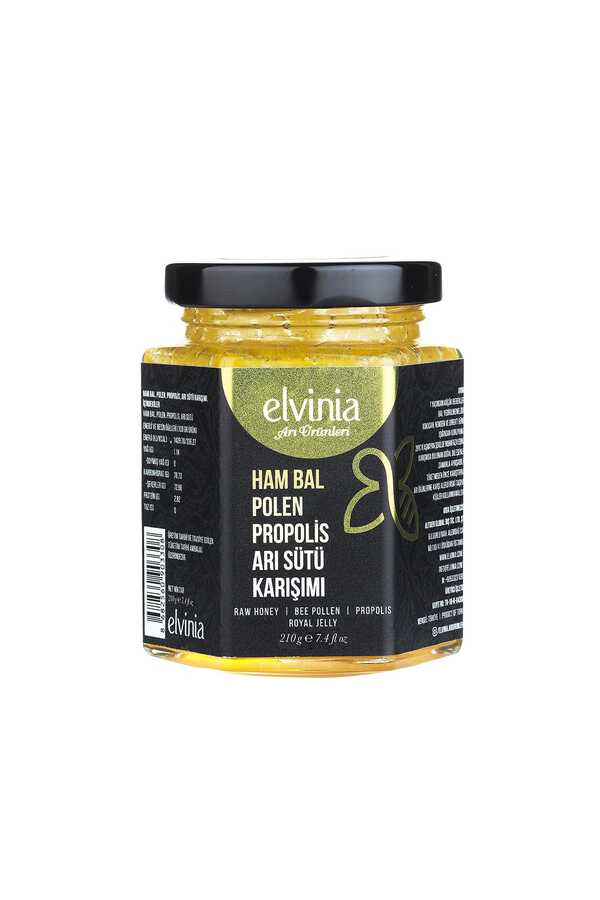 Raw Honey - Pollen - Propolis - Royal Jelly (ADULT) Mixture 210 Gr