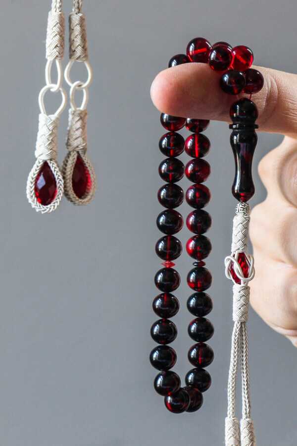 Red Black Fire Amber Rosary
