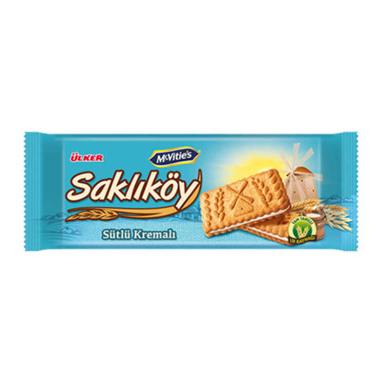 Saklikoy Biscuits with Milk Cream, 3.52 oz - 100g